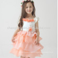 2016 Cute A Line Ivory Peach Pageant Robe fille fleur Little Cake Kids Dress